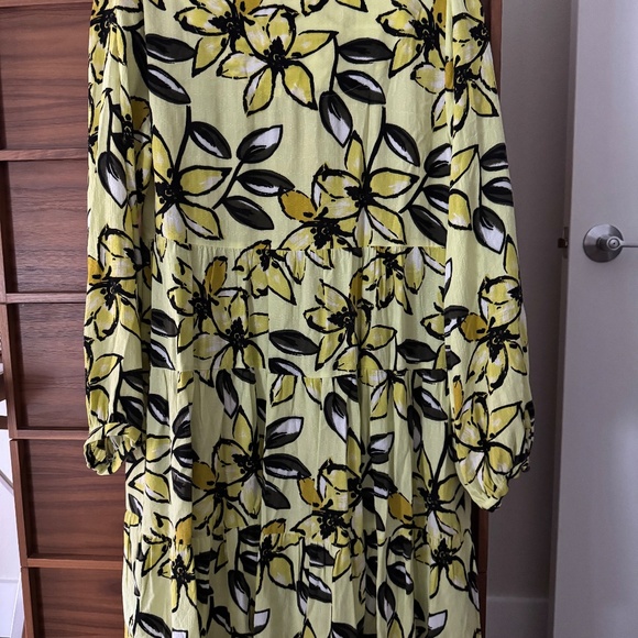 🌼 Maeve by Anthropologie Yellow Floral Tiered Midi Dress – Medium - Picture 5 of 8